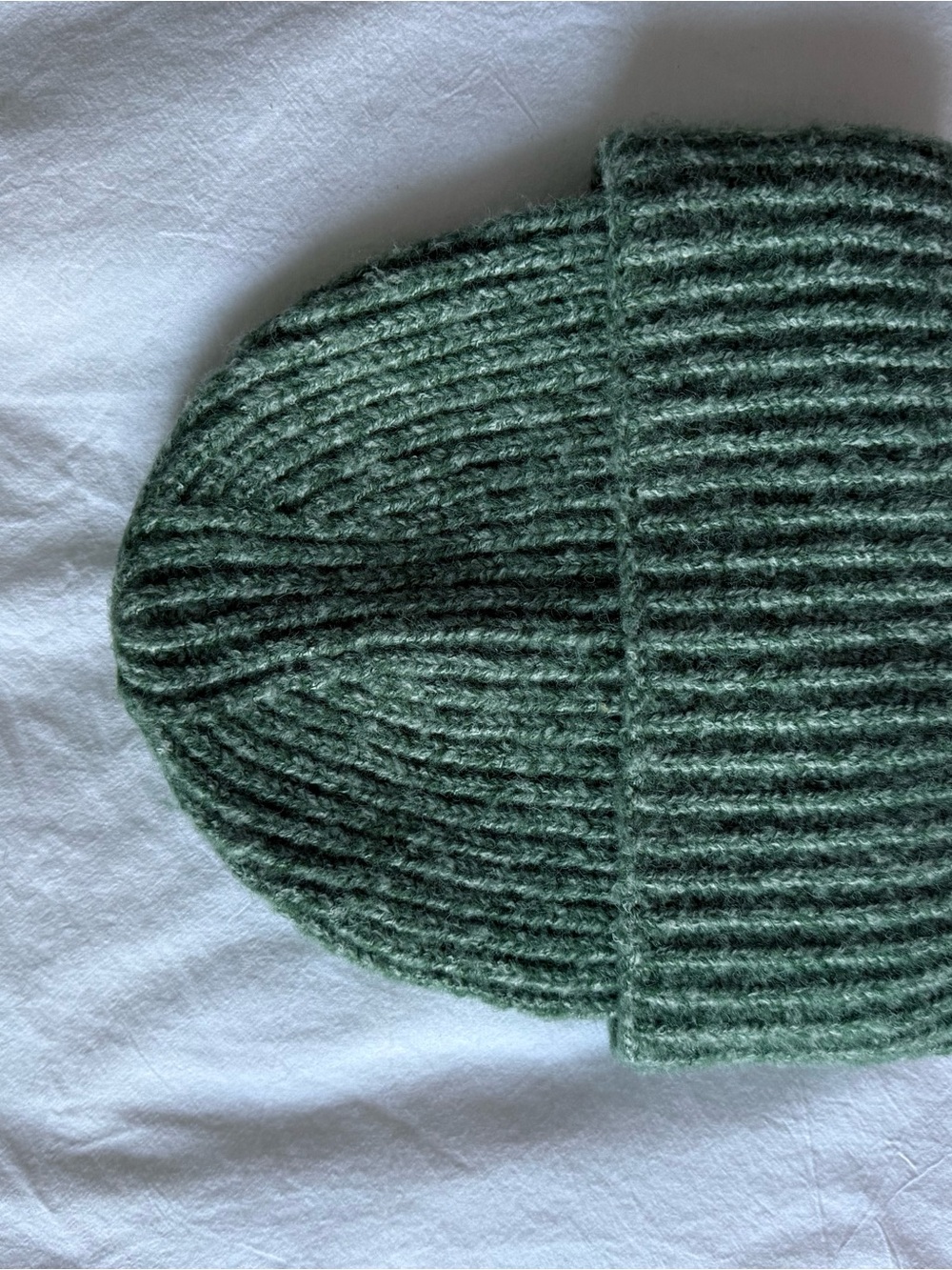 Free People Green Ribbed Knit Beanie - Women's Sweater Accessory